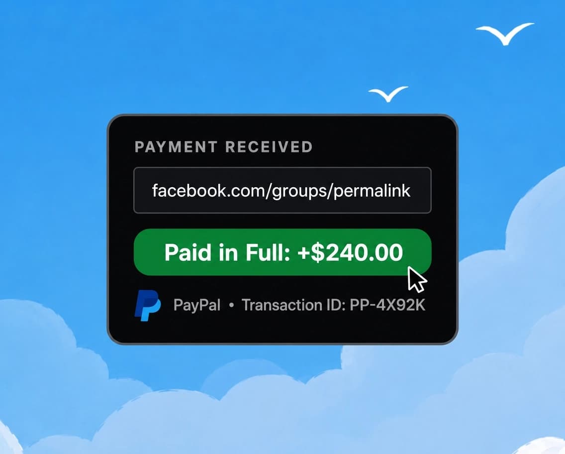 Submitting live Facebook post link to verify campaign publication and receive instant creator payouts